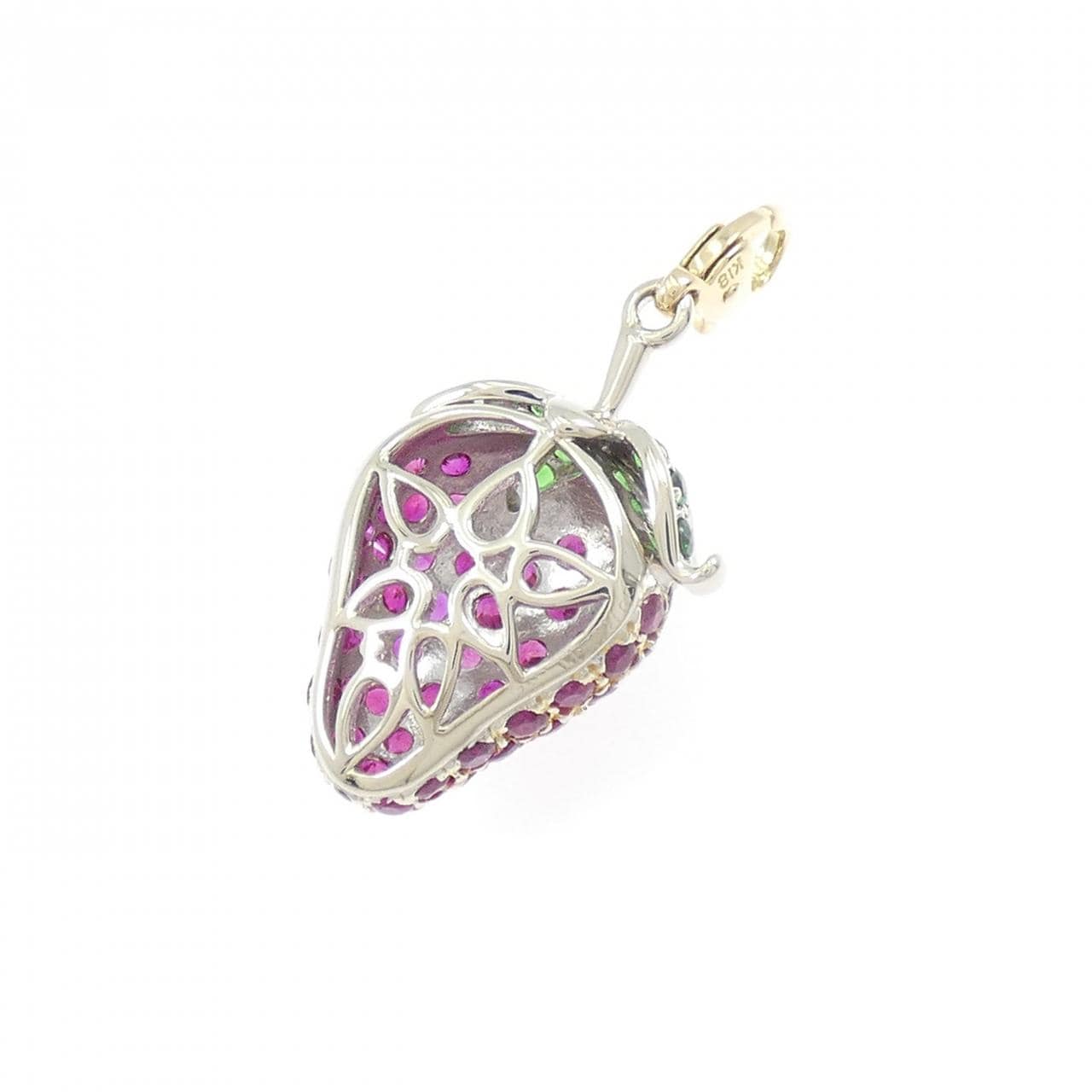 K18YG/K18WG ストロベリー ルビー チャーム 2.11CT