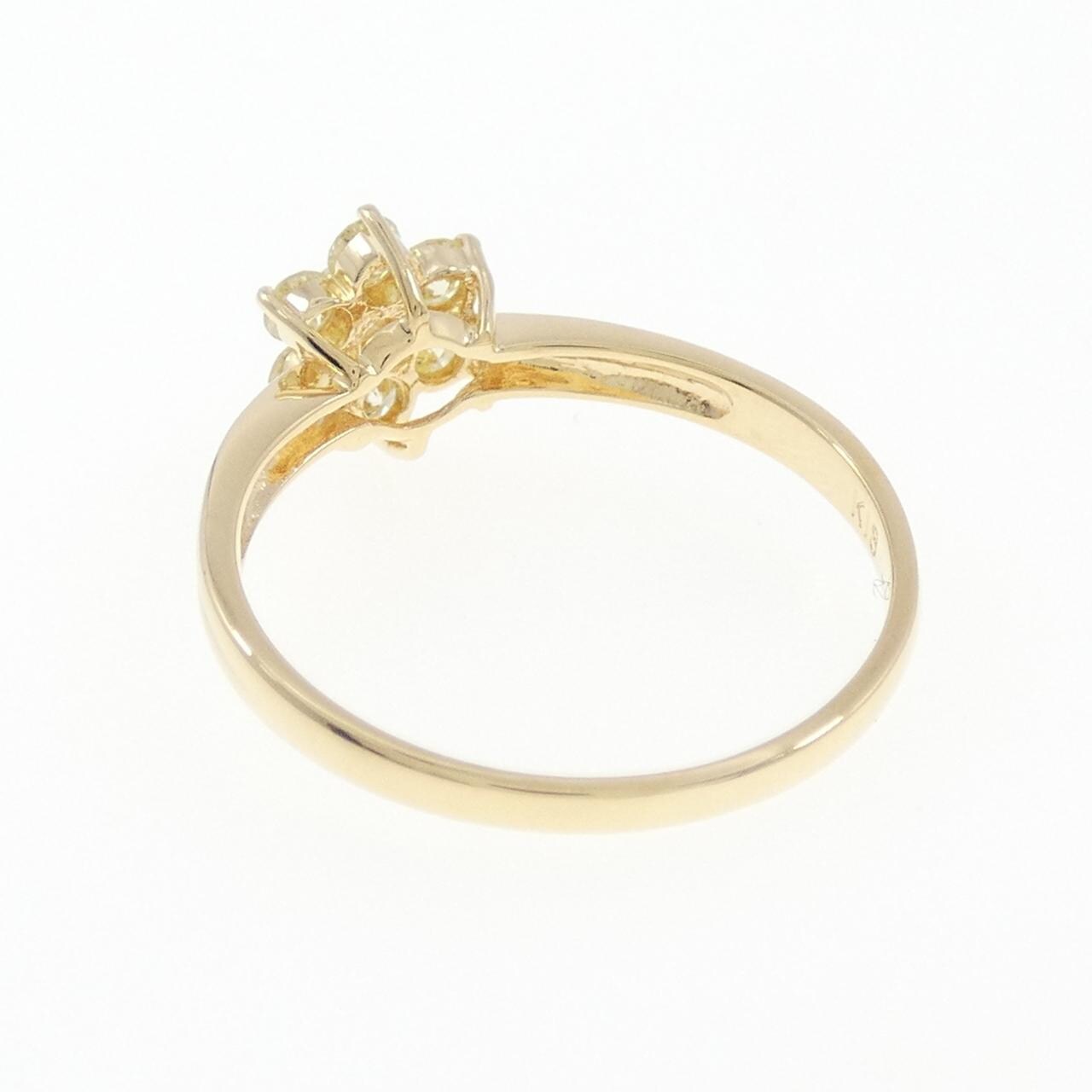 K18YG フラワー ダイヤモンド リング 0.34CT