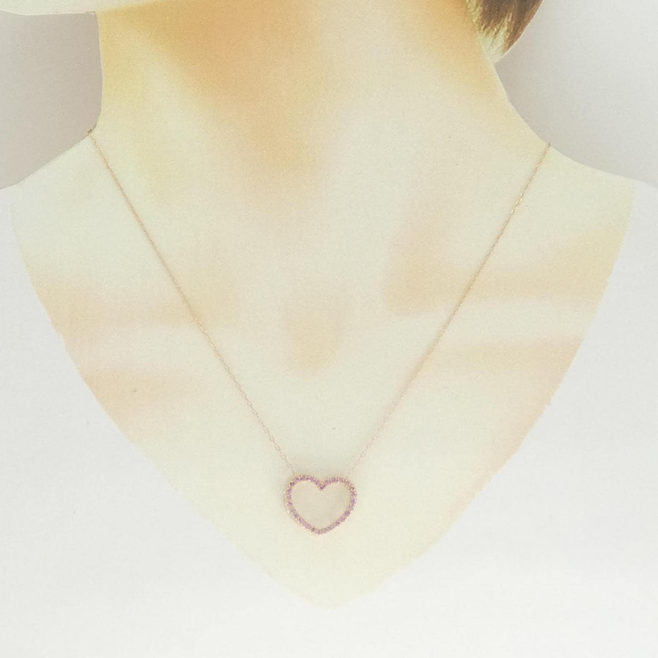 K18PG ハート サファイヤ ネックレス 0.28CT