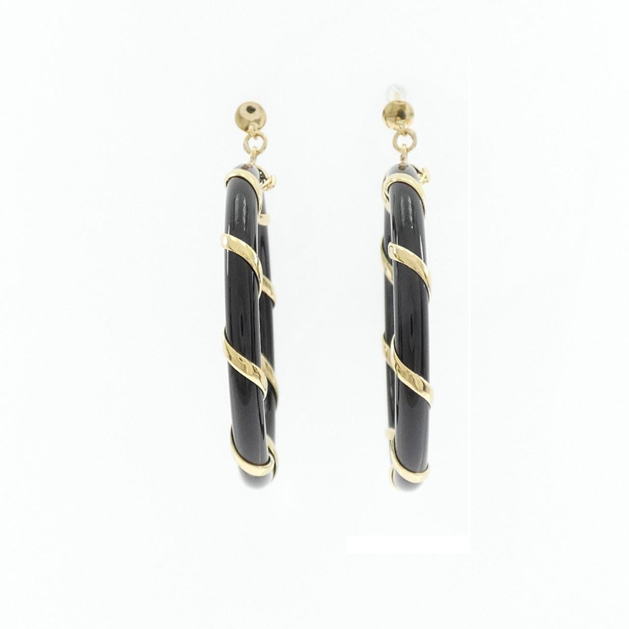 K18YG オニキス ピアス