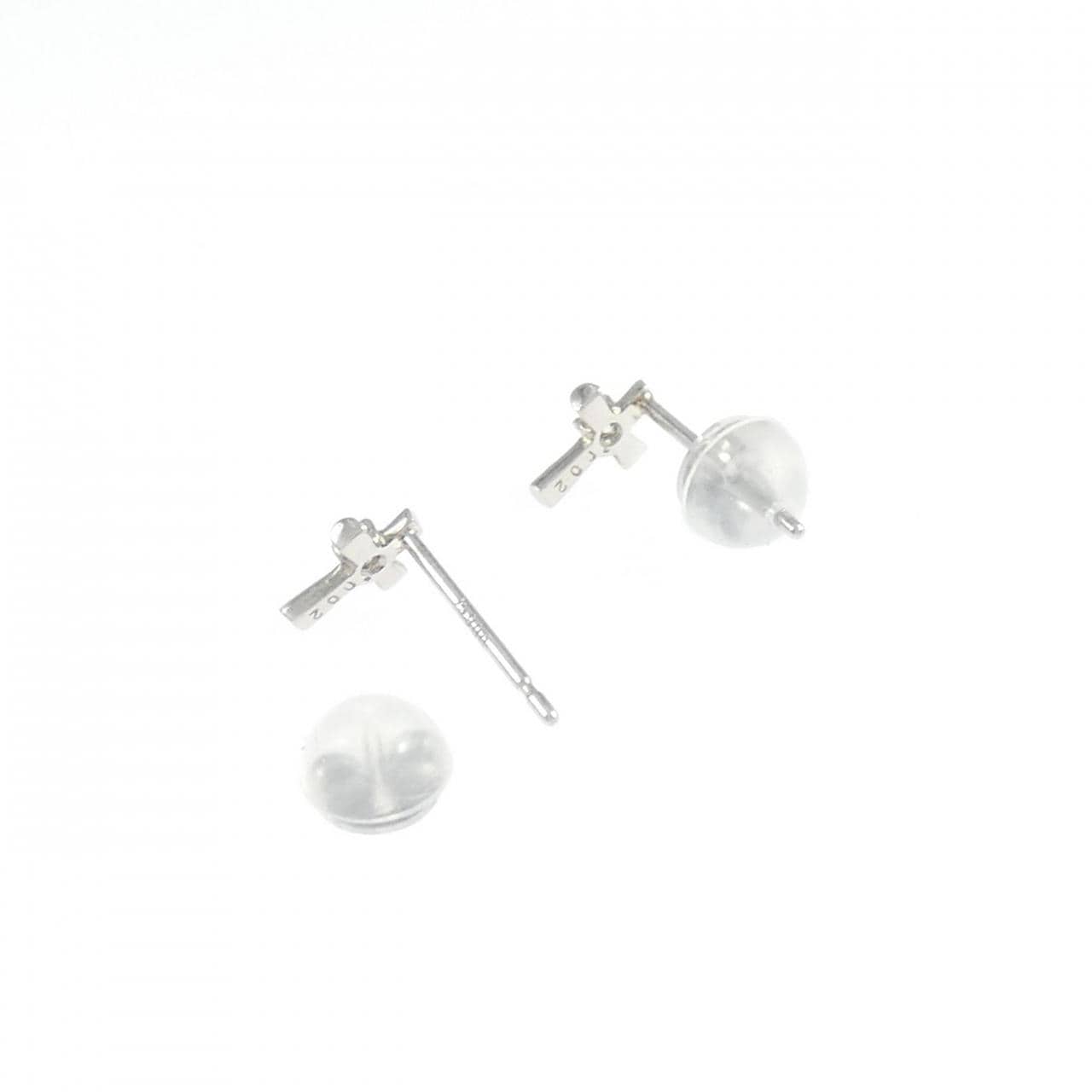 PT900 クロス ダイヤモンド ピアス 0.04CT