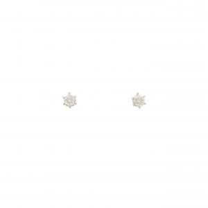 PT900 ソリティア ダイヤモンド ピアス 0.10CT