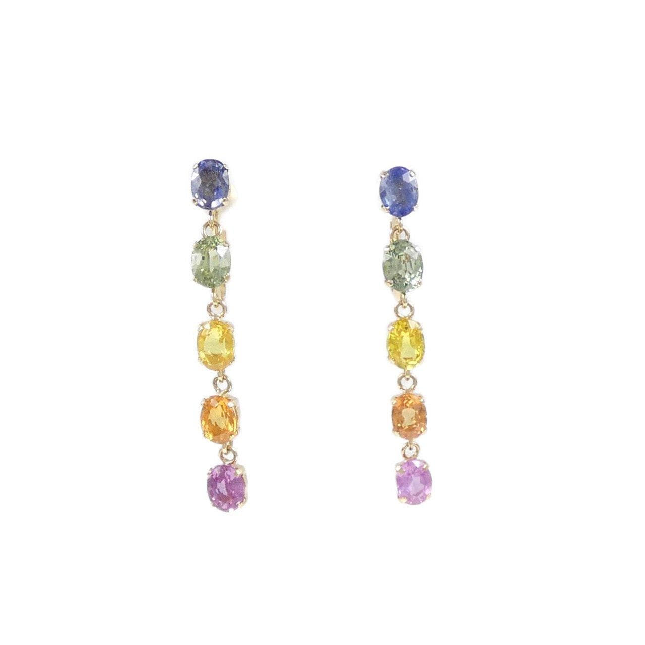 K18YG Sapphire Earrings 2.00CT