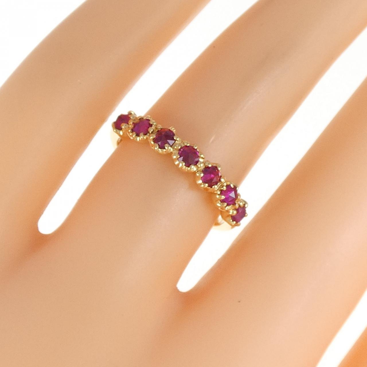 K18YG ルビー リング 0.40CT