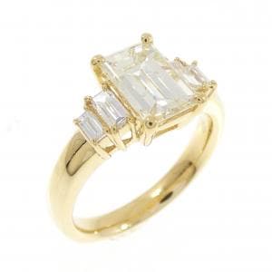 【リメイク】K18YG ダイヤモンド リング 1.548CT VLY SI1 エメラルドカット