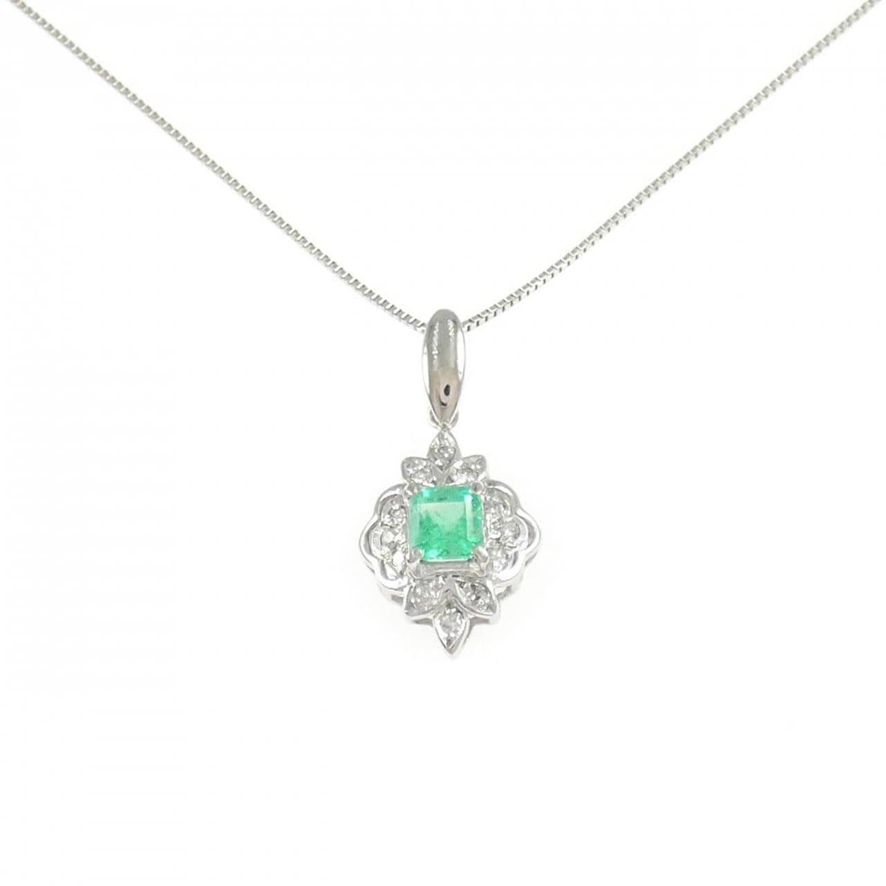 PT900/PT850 エメラルド ネックレス 0.43CT