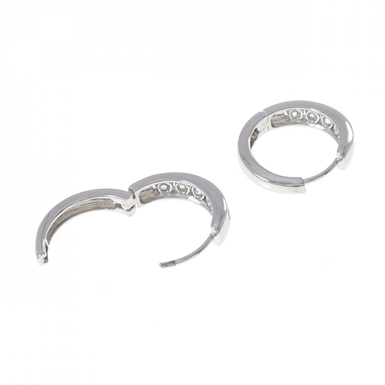PT900 フープ ダイヤモンド ピアス 1.00CT