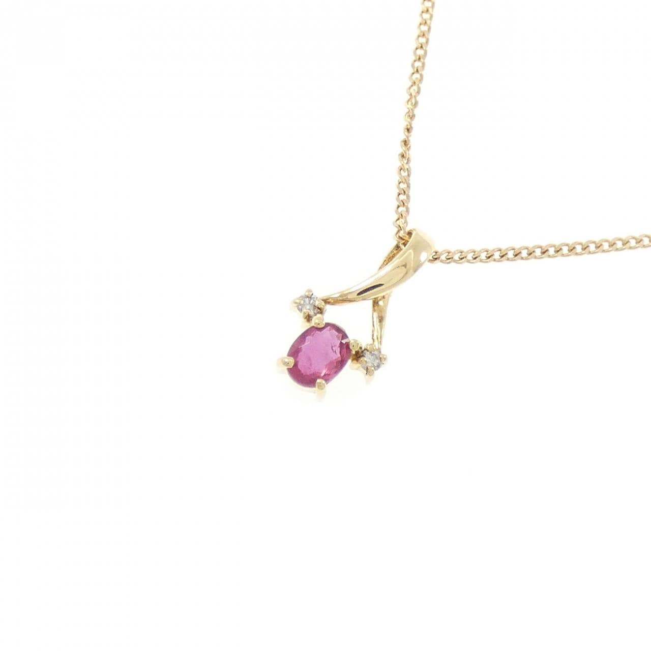 K18YG ルビー ネックレス