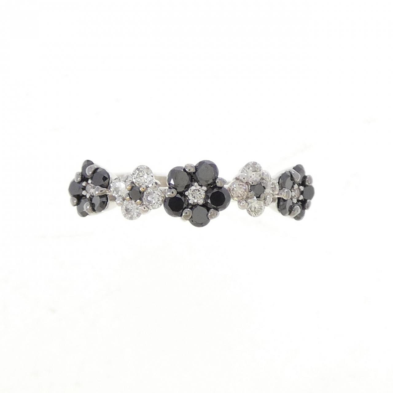 K18WG/K18BG フラワー ダイヤモンド リング 0.50CT