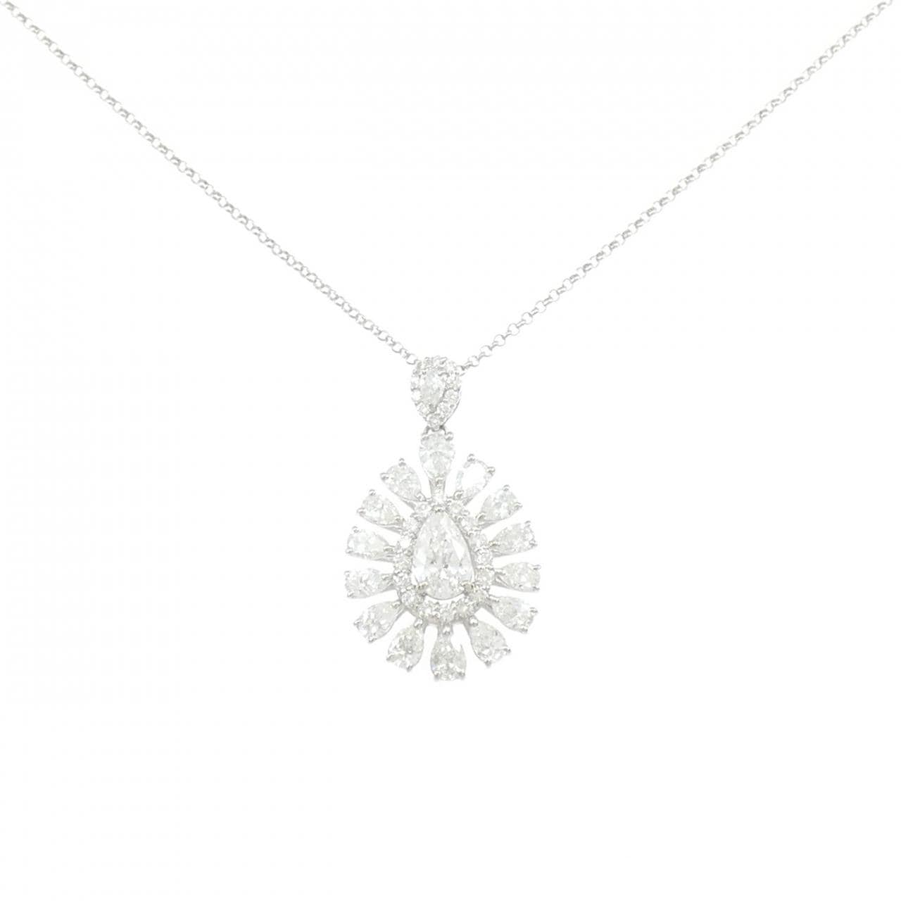 PT900/PT850 ダイヤモンド ネックレス 0.587CT G I1 ペアシェイプ