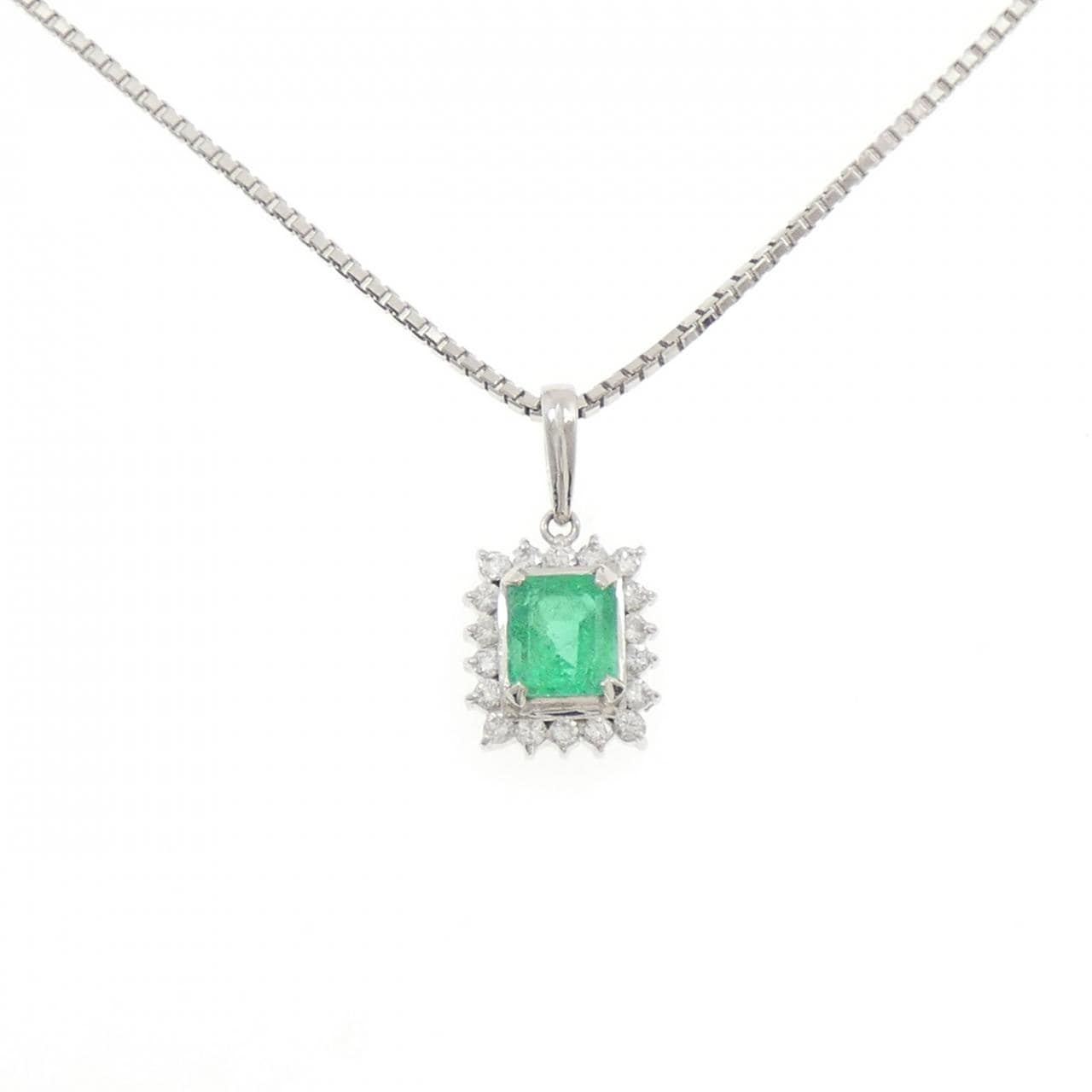 PT900/PT850 エメラルド ネックレス 0.84CT