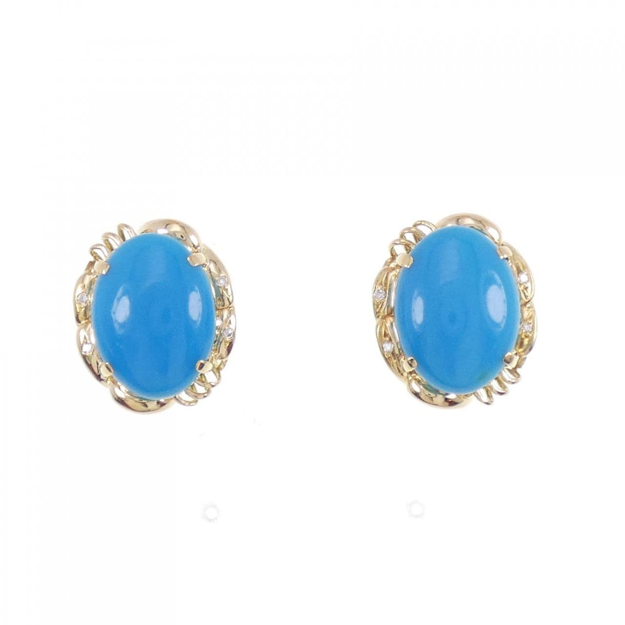 K18YG turquoise earrings