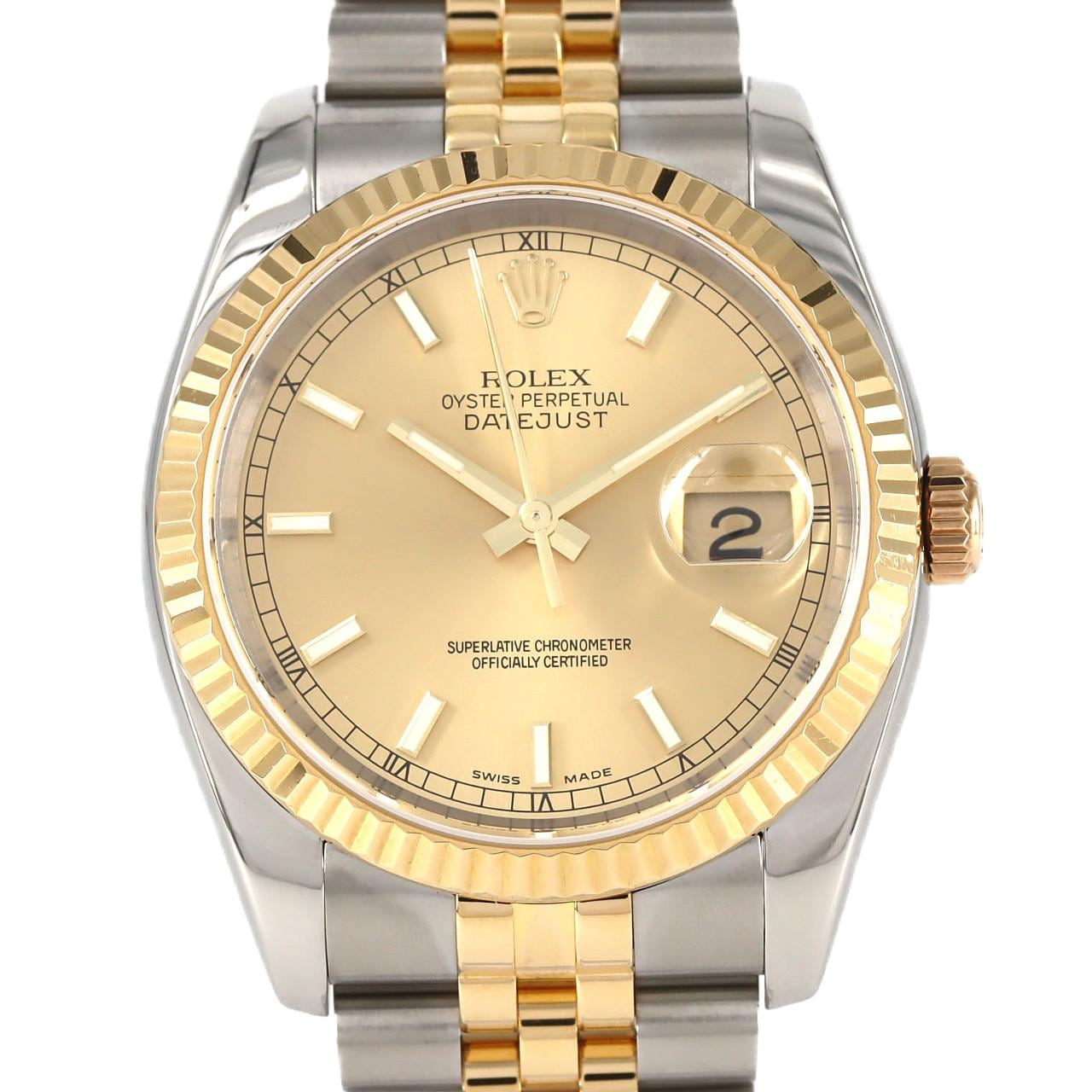 ロレックス デイトジャスト 116233 SSxYG 自動巻 F番