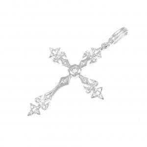 K18WG クロス ダイヤモンド ペンダント 0.33CT