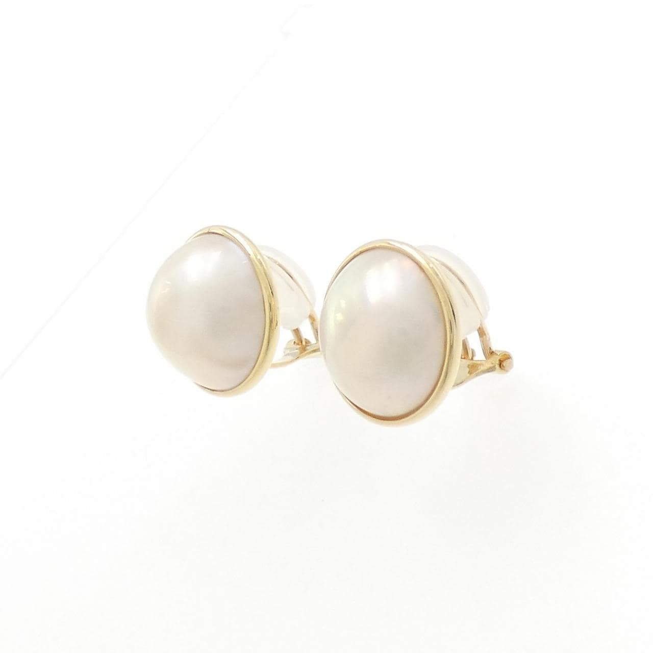 K18YG Mabe pearl earrings