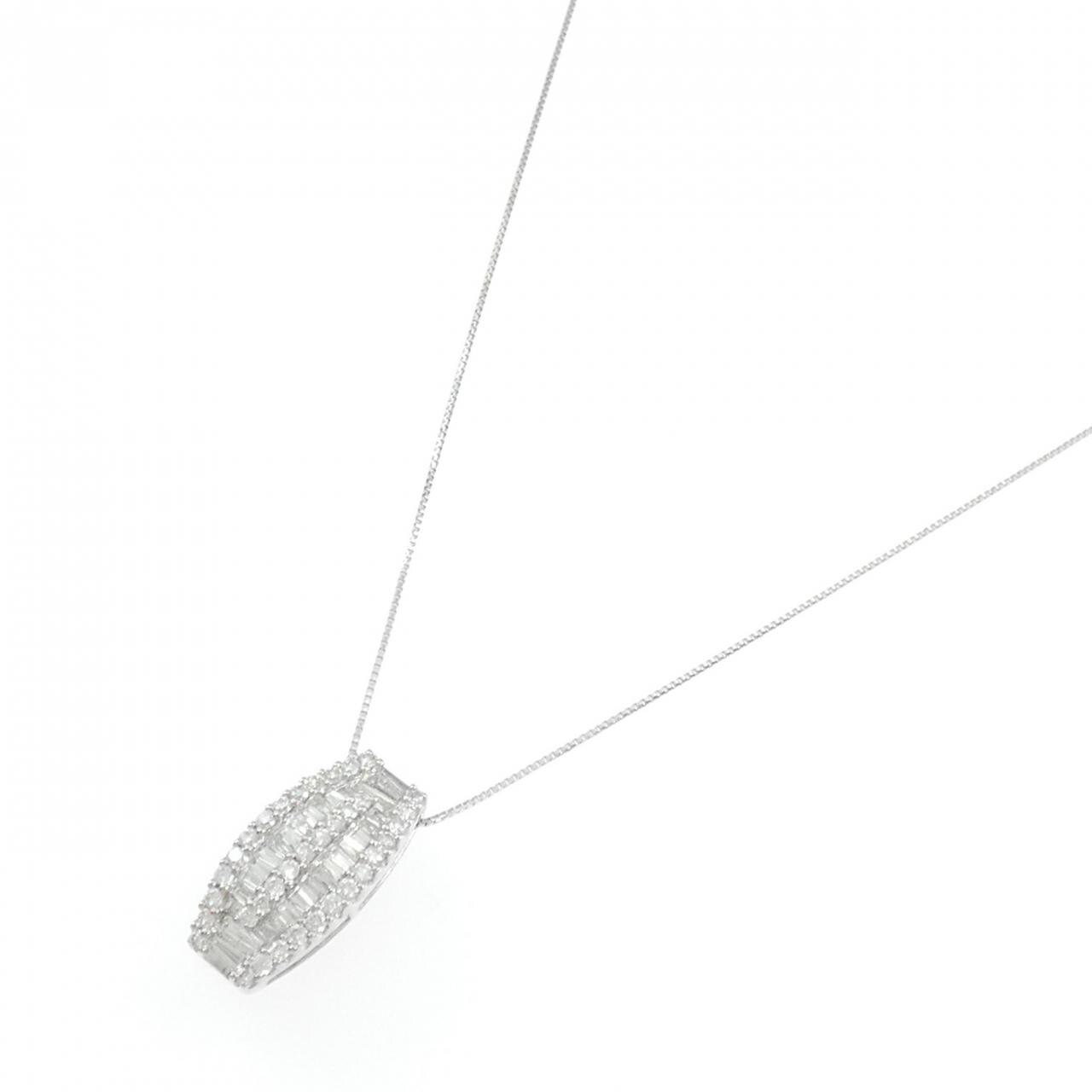 K18WG ダイヤモンド ネックレス 1.00CT