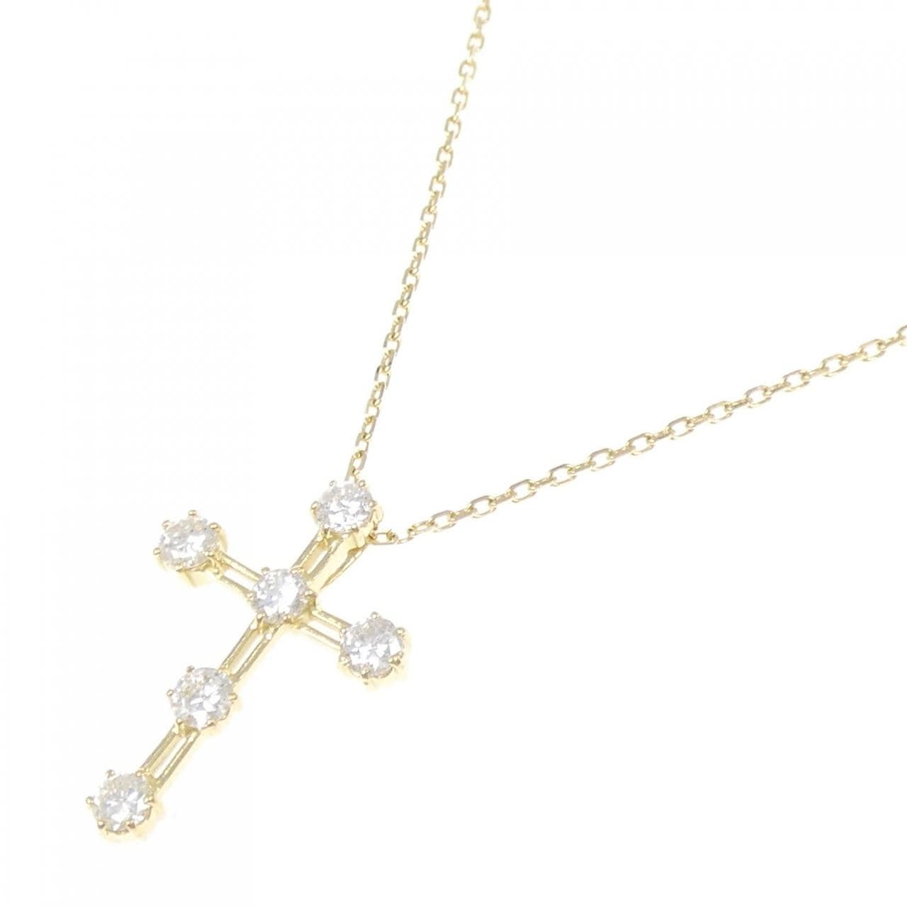 K18YG クロス ダイヤモンド ネックレス 1.00CT