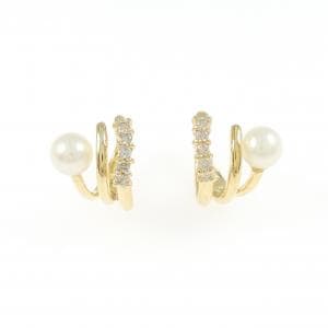 K18YG 淡水パール ピアス 4.3mm