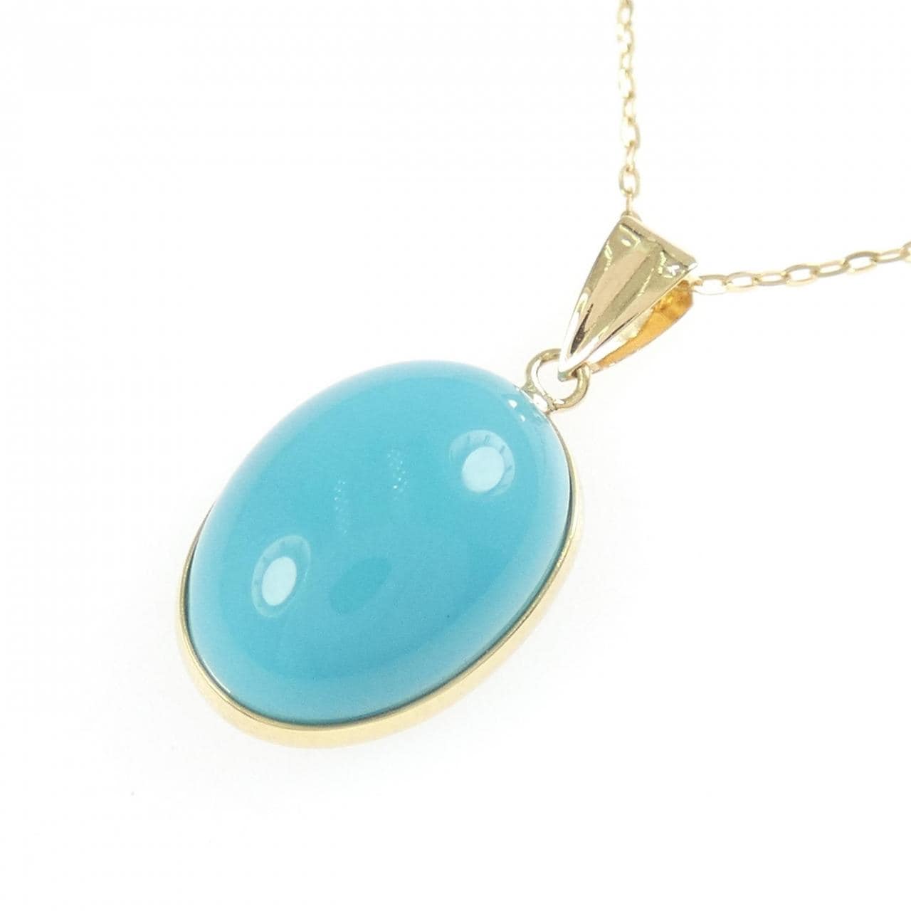 K18YG ターコイズ ネックレス 4.00CT