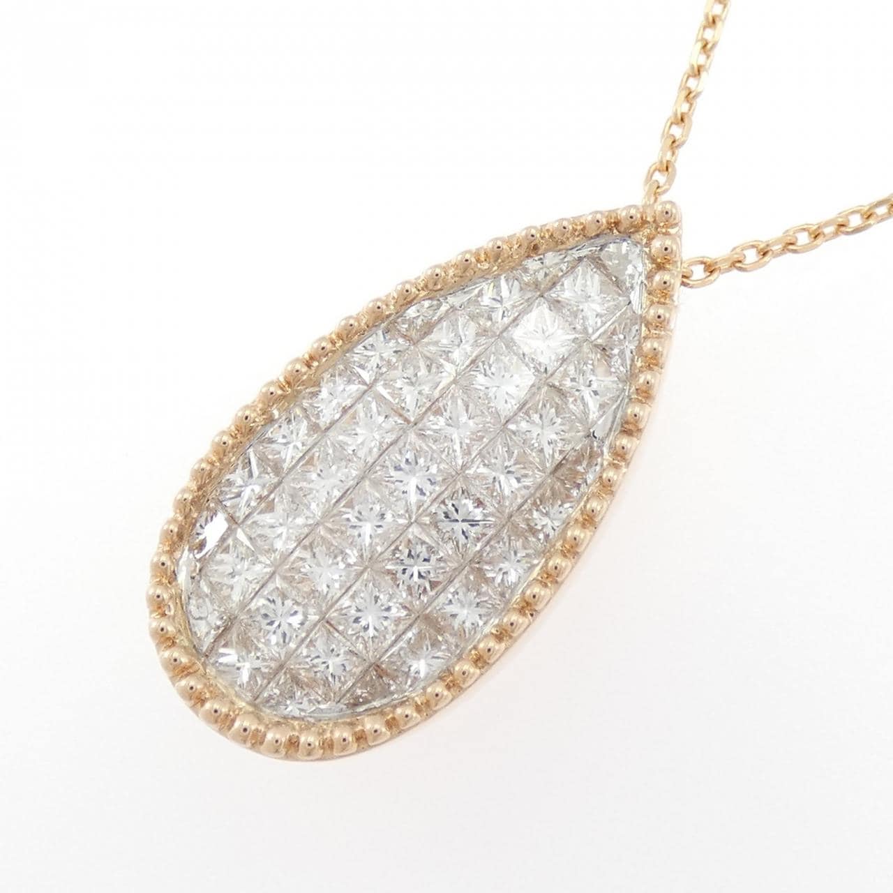 750PG/K18PG ダイヤモンド ネックレス 2.00CT