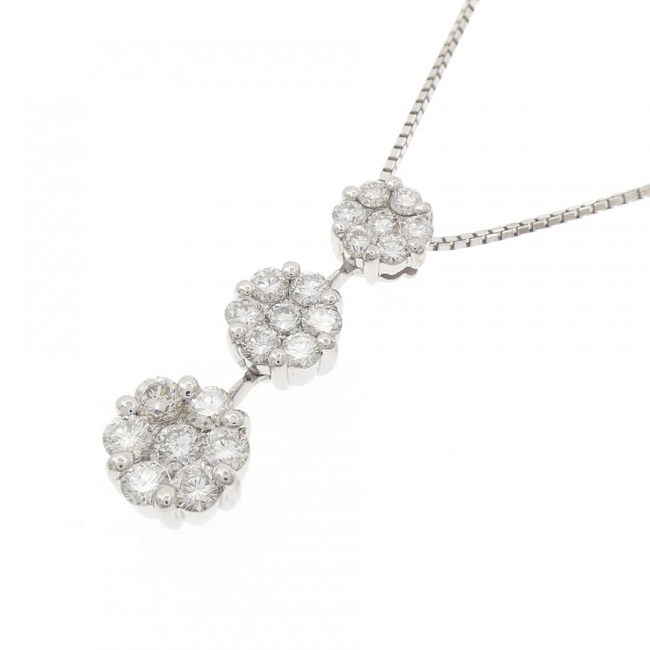 K18WG ダイヤモンド ネックレス 1.00CT