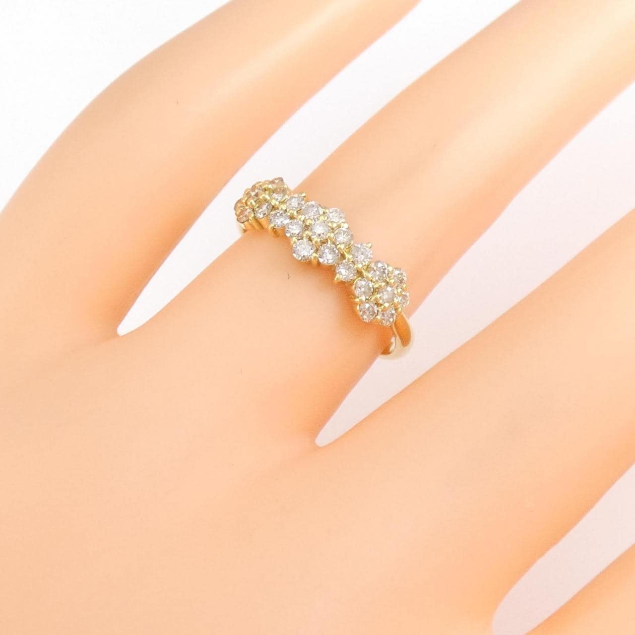 K18YG flower Diamond ring 0.50CT