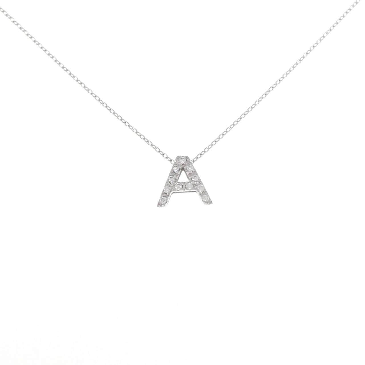 750WG/K18WG Initial A Diamond Necklace