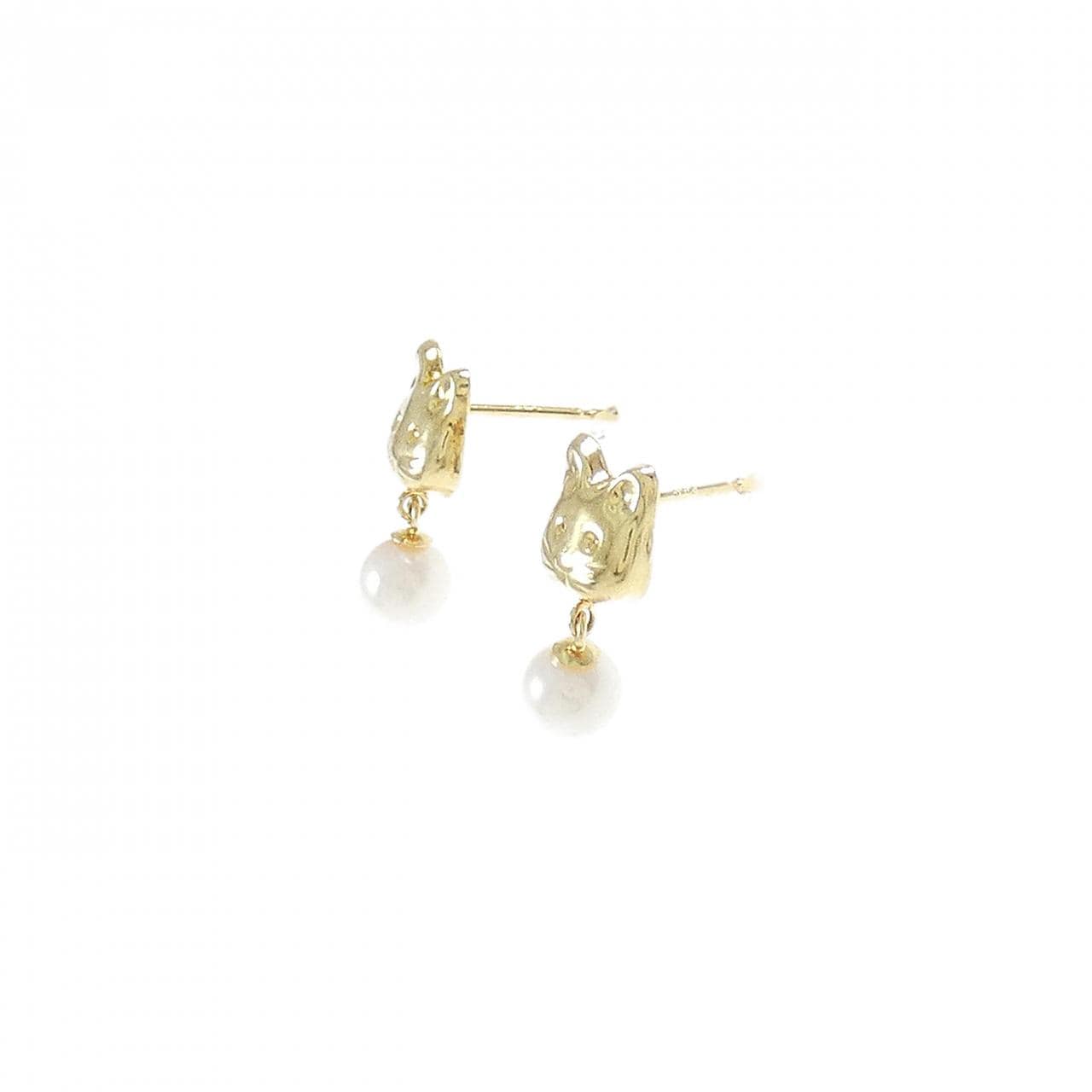 [BRAND NEW] K18YG Akoya pearl earrings 4.2mm