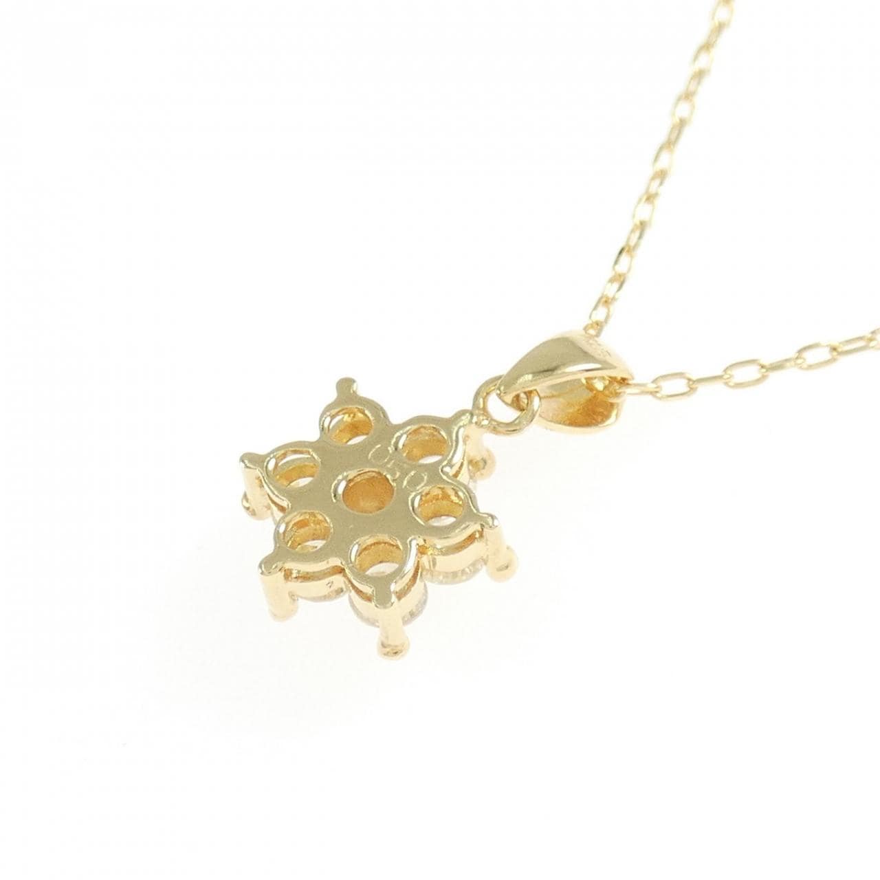 K18YG フラワー ダイヤモンド ネックレス 0.50CT