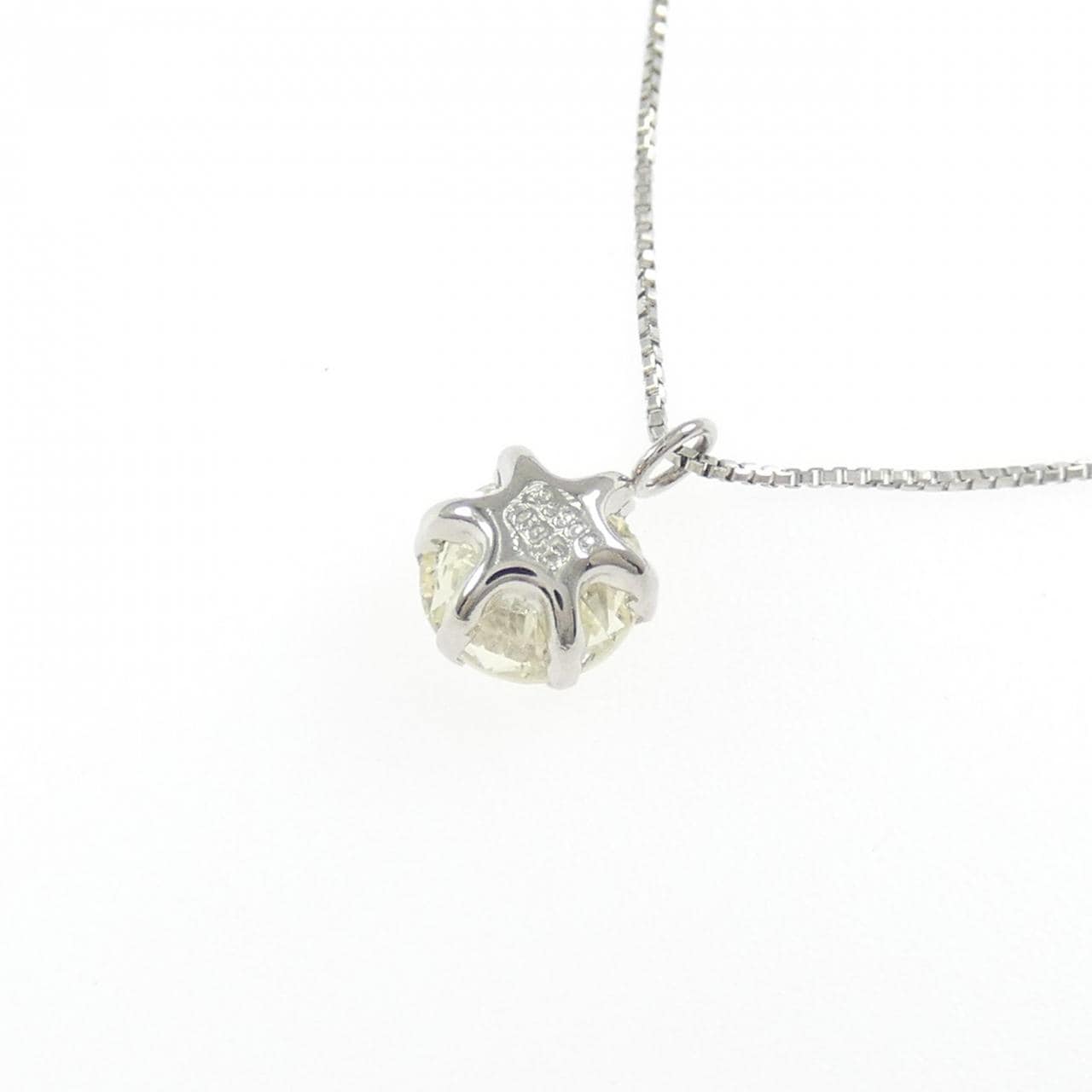 PT900/PT850 ソリティア ダイヤモンド ネックレス 0.87CT