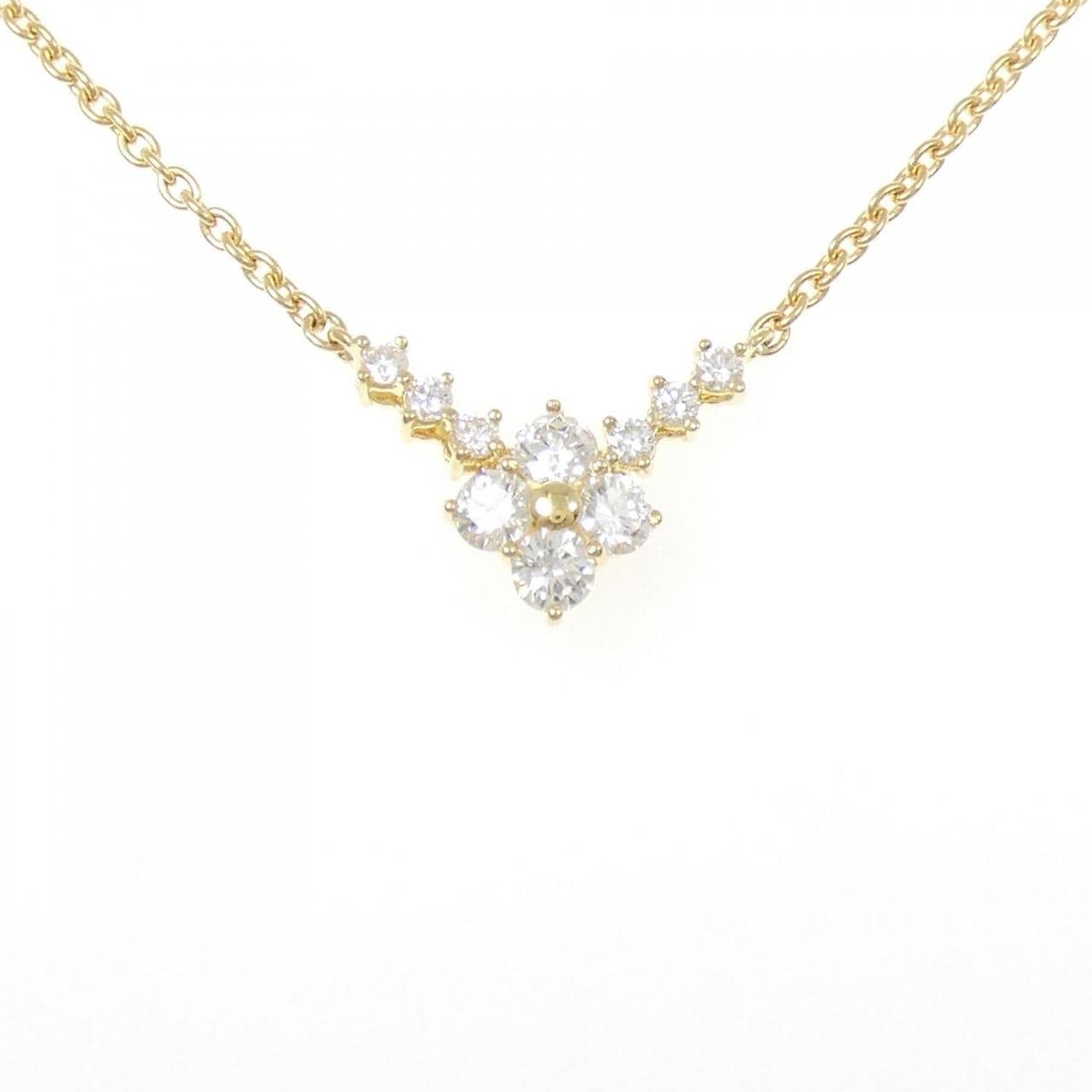 K18YG フラワー ダイヤモンド ネックレス 0.63CT