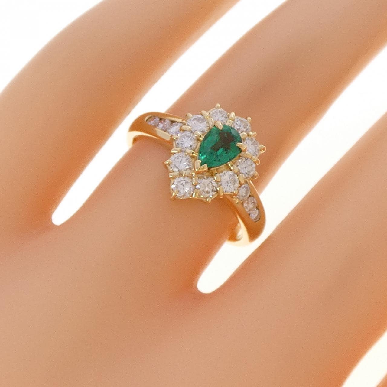 K18YG エメラルド リング 0.361CT