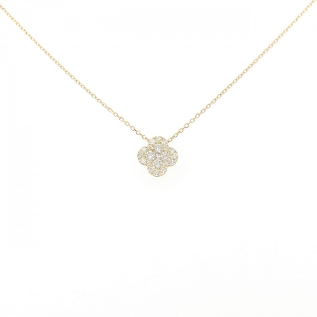 K18YG フラワー ダイヤモンド ネックレス 0.23CT
