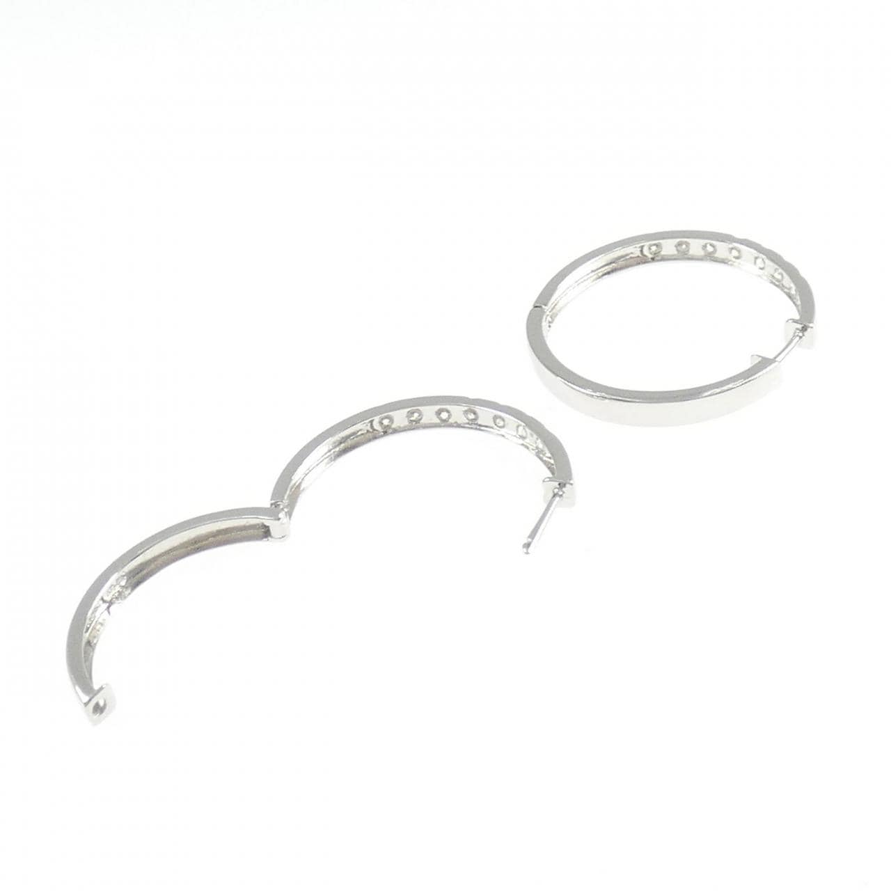 K18WG ダイヤモンド フープ ピアス 0.70CT