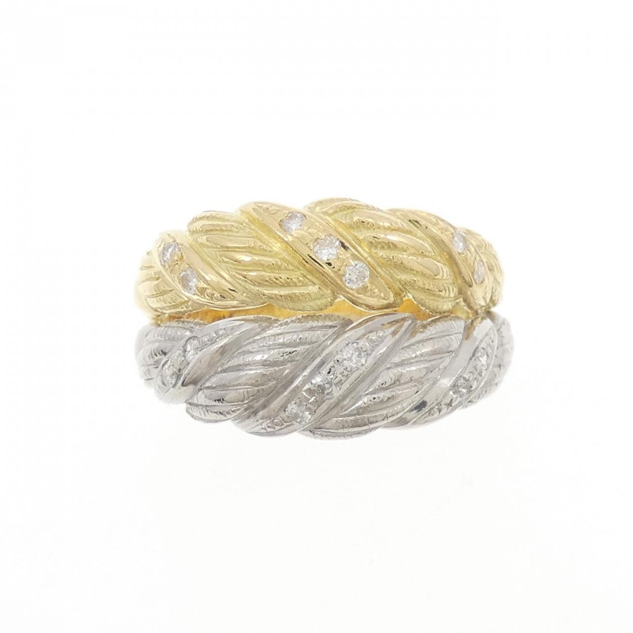 K18YG/PT900 ダイヤモンド リング 0.14CT