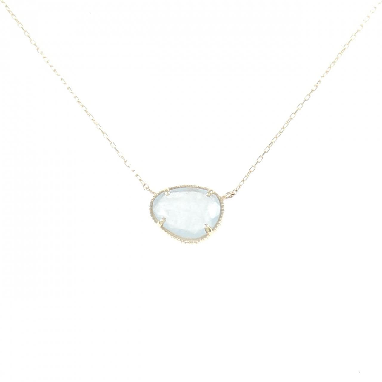 [BRAND NEW] K10YG Aquamarine Necklace