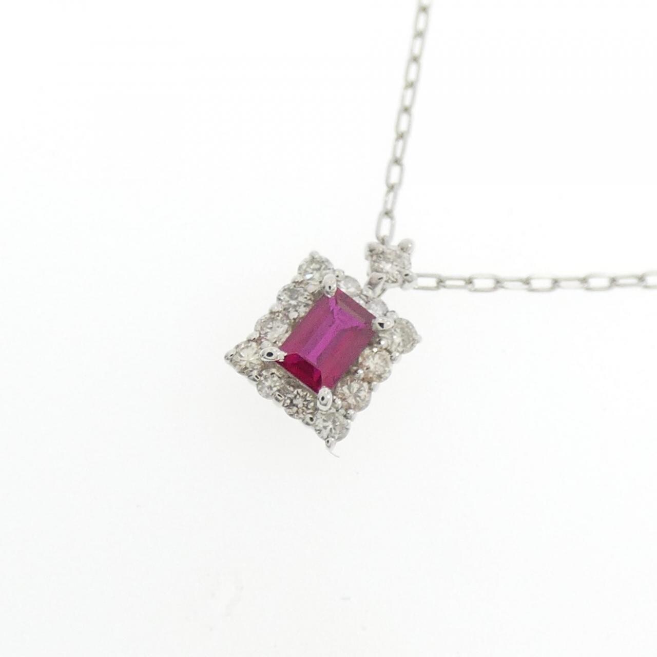 【新品】PT ルビー ネックレス 0.09CT