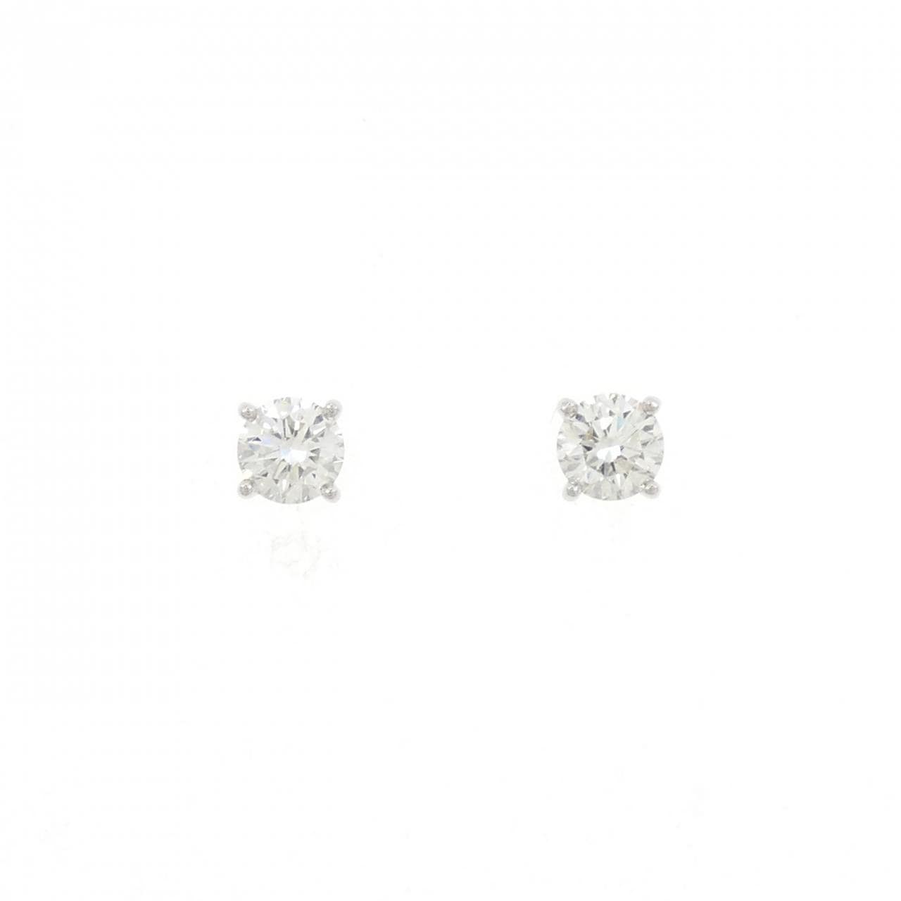 ティファニー ソリティア ピアス 0.81CT J IF 3EXT
