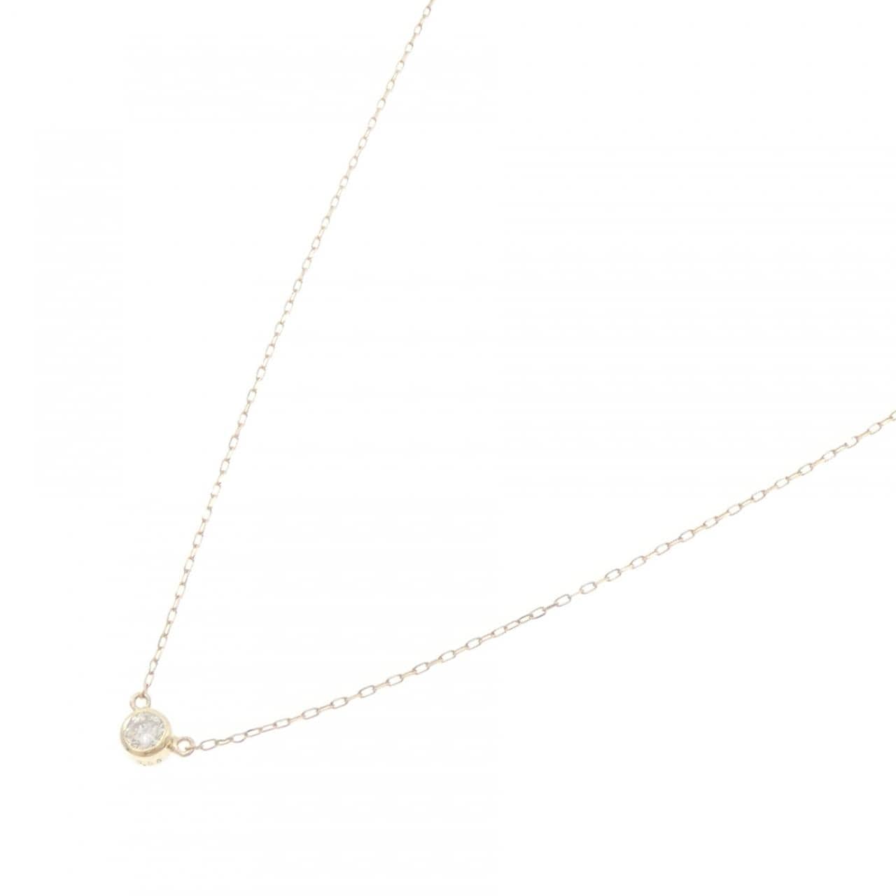 K10YG ソリティア ダイヤモンド ネックレス 0.08CT