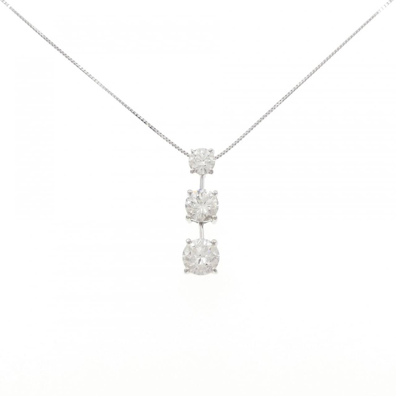PT900/PT850 ダイヤモンド ネックレス 3.117CT F-G SI2-I1 VG-GOOD