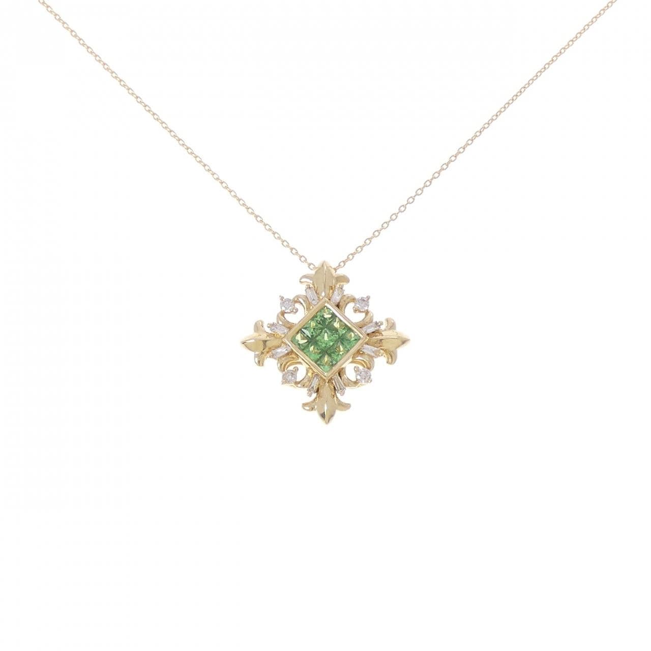 K18YG グリーンガーネット ネックレス 0.63CT