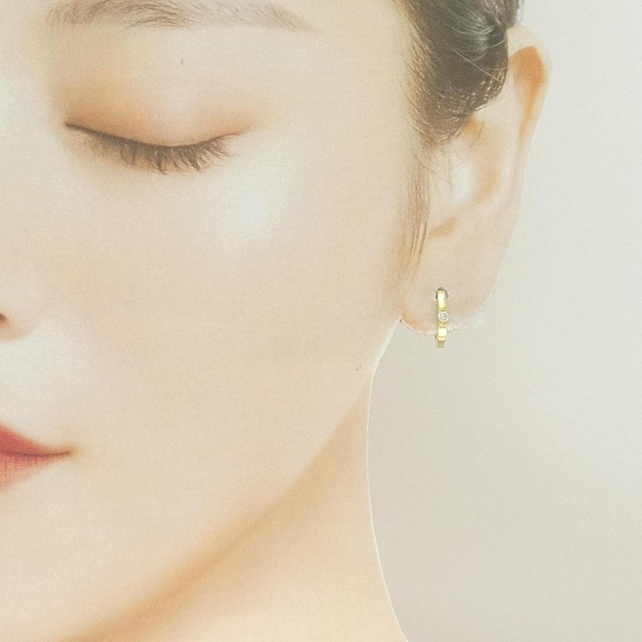 K18YG ダイヤモンド ピアス 0.05CT 片耳