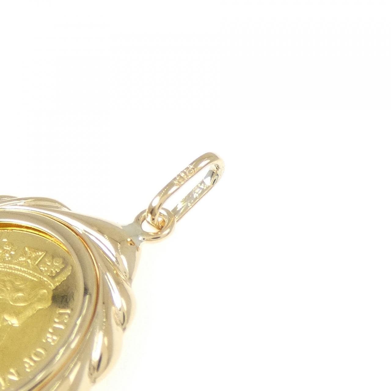 K18YG (框) 硬币吊坠