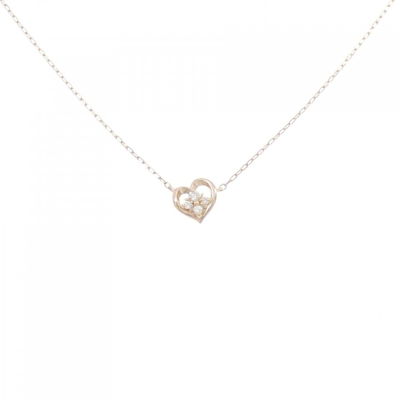 4゜C Heart x Flower Diamond Necklace