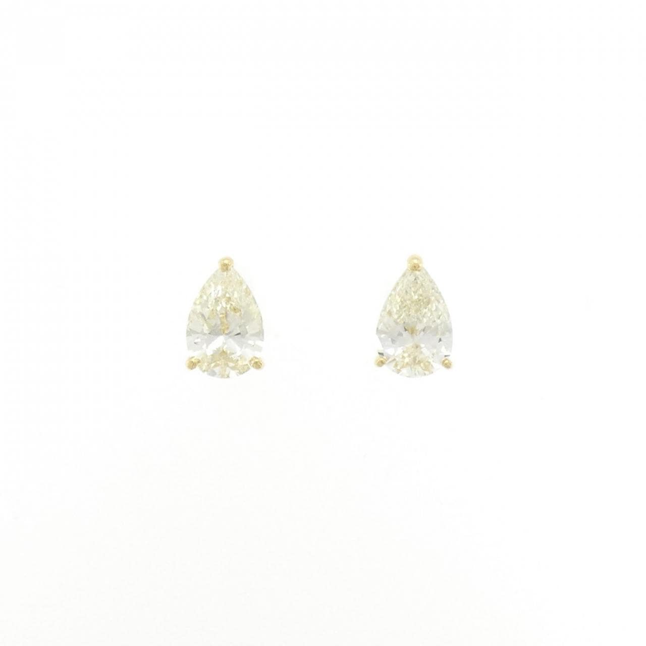 【リメイク】K18YG/ST ダイヤモンド ピアス 1.003CT 1.012CT L SI1 ペアシェイプ