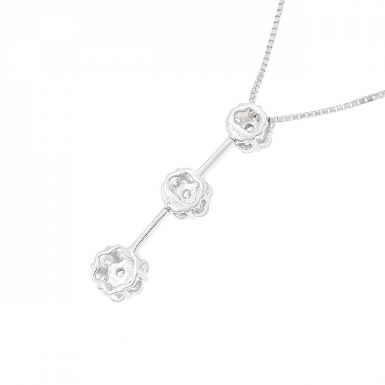 K18WG ダイヤモンド ネックレス 1.00CT