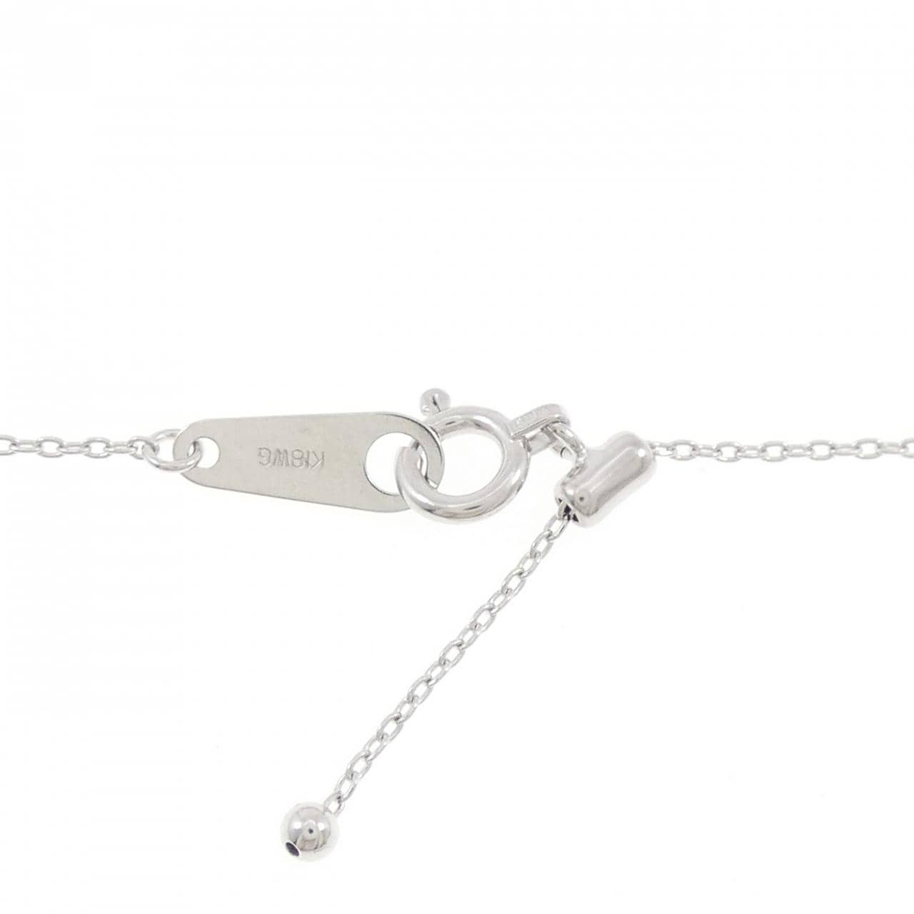 K18WG クローバー ダイヤモンド ネックレス 0.12CT