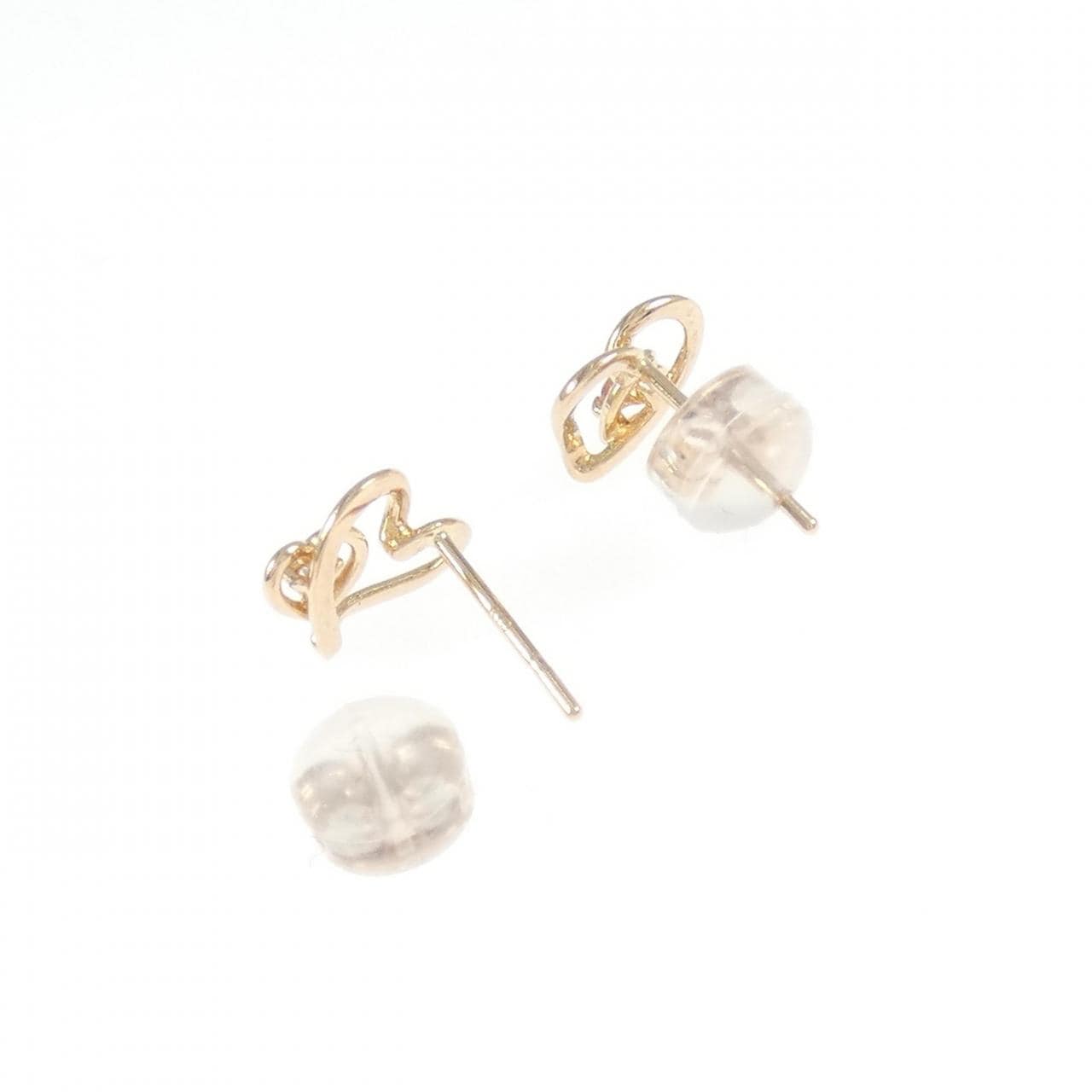 K18PG愛心藍寶石耳釘