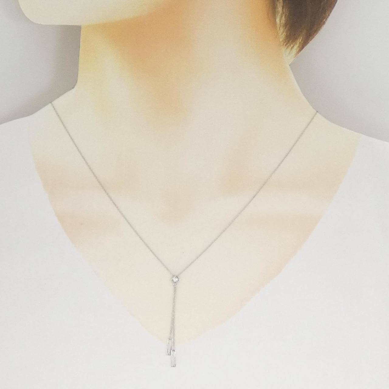 K18WG ダイヤモンド ネックレス 0.03CT