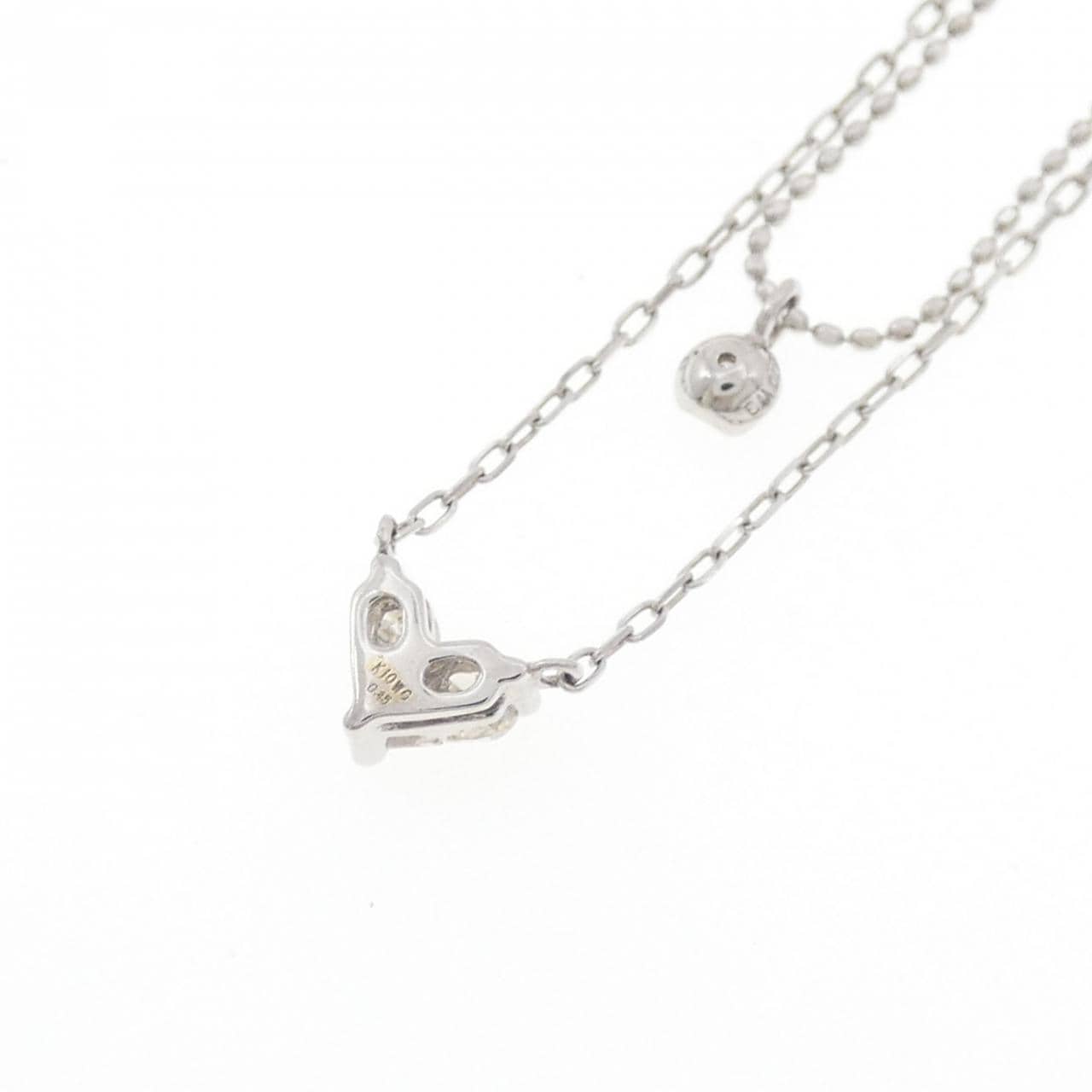 K10WG ハート ダイヤモンド ネックレス 0.15CT